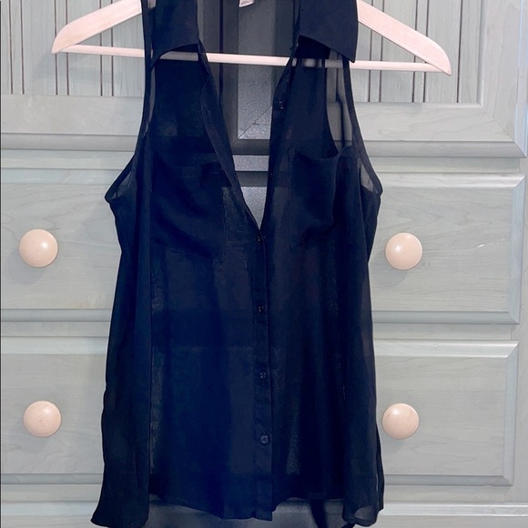 Decree Black Button Blouse XS - Picture 2 of 4